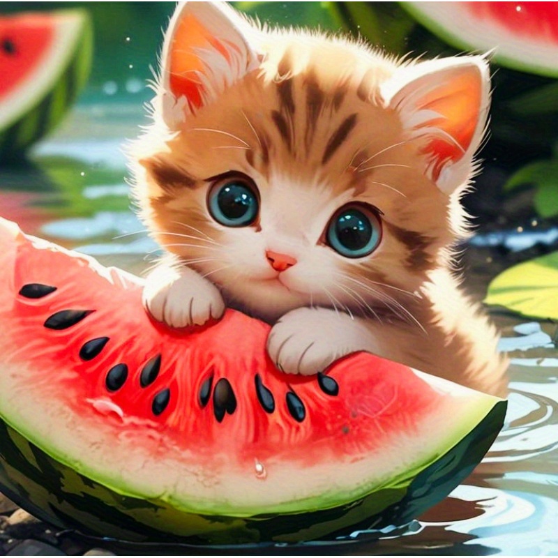 Embroidery For Beginners - Cat 5D diamond painting set-for adults