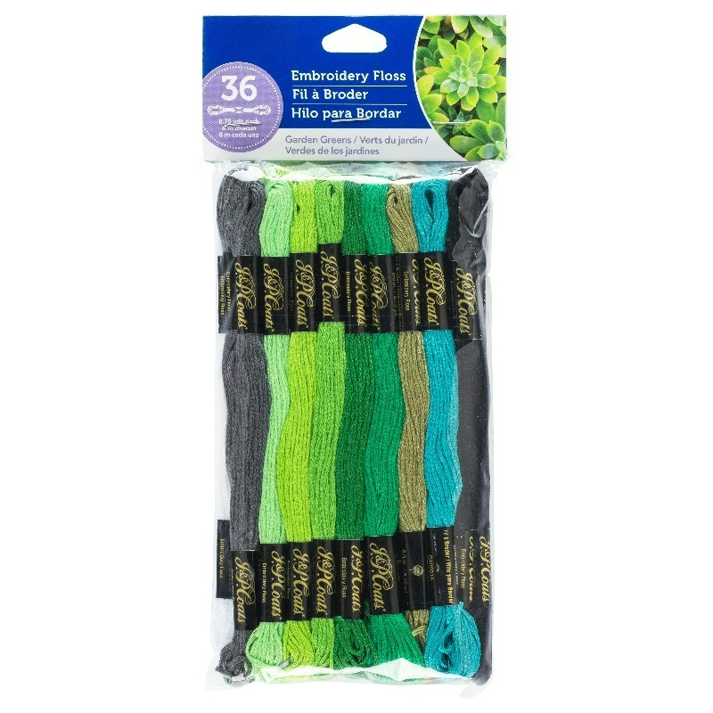 Embroidery Floss - Embroidery Floss Value Pack, Garden Greens,8.75yds,Cotton