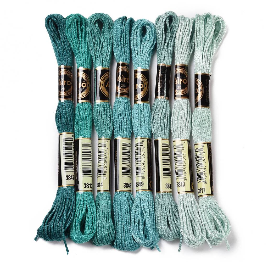 Embroidery Floss - 1Set 8 Skeins 0.5mm 6-Ply Polyester