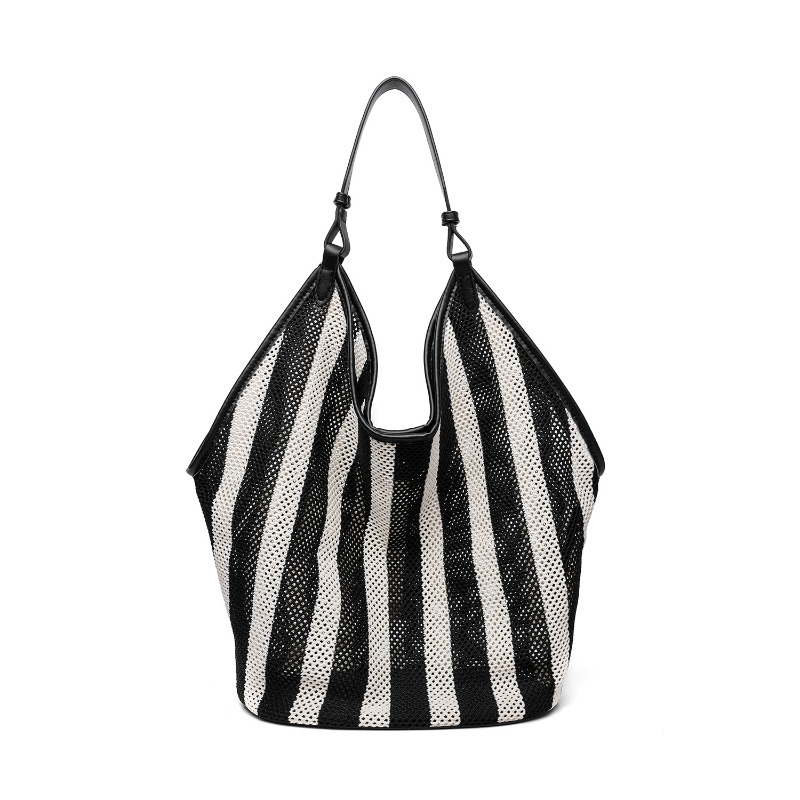 Striped Woven Large Capacity T - Embroidery Motif ulasan dan harga