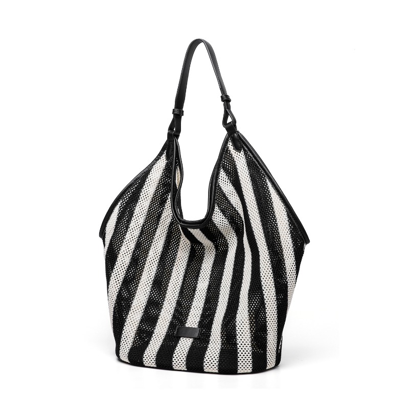 Striped Woven Large Capacity T - Embroidery Motif ulasan dan harga