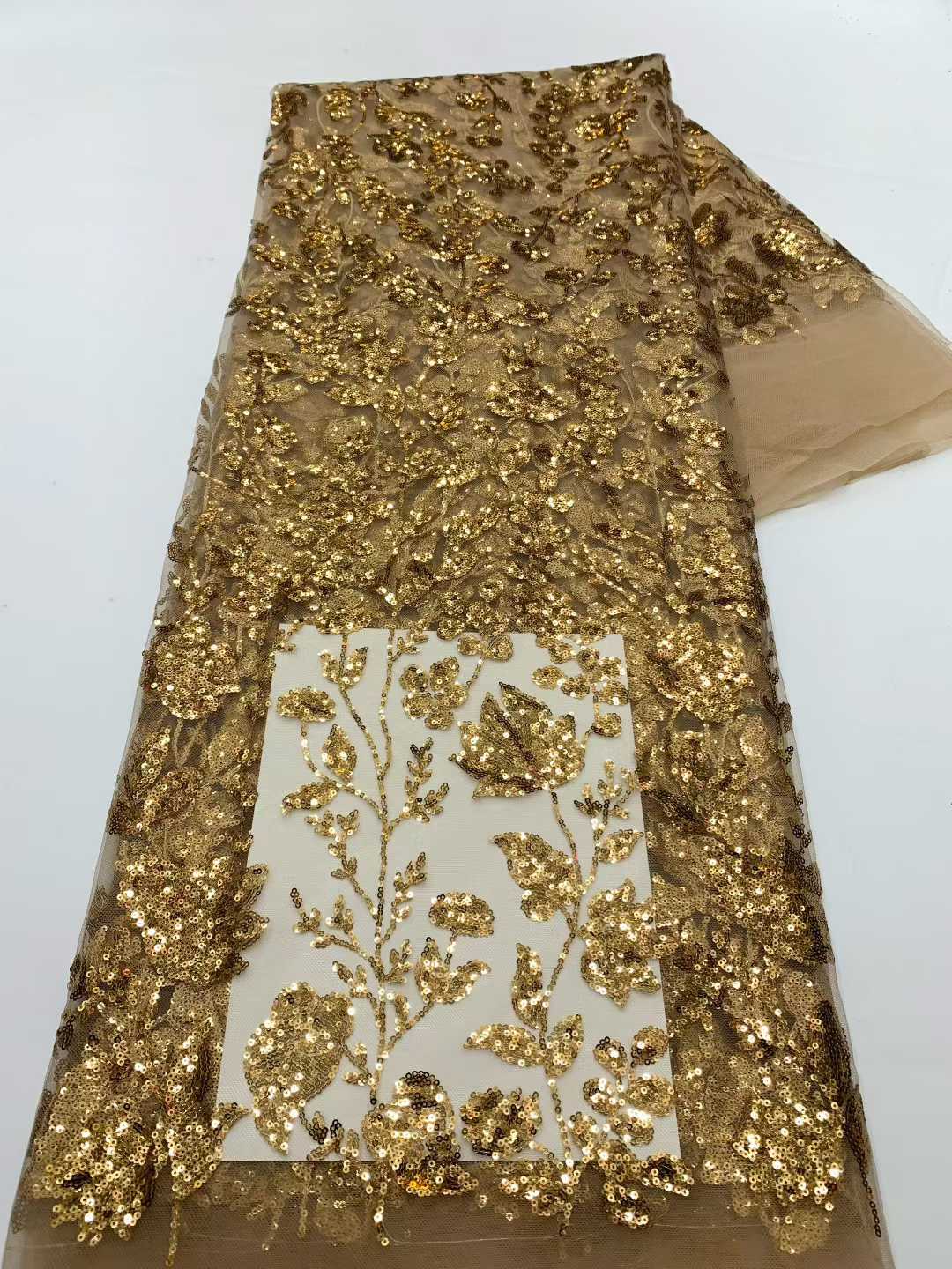African Lace Fabric With Sequi - Embroidery Net Fabric ulasan dan harga