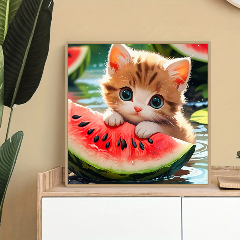 Cat 5D diamond painting set-fo - Embroidery For Beginners ulasan dan harga
