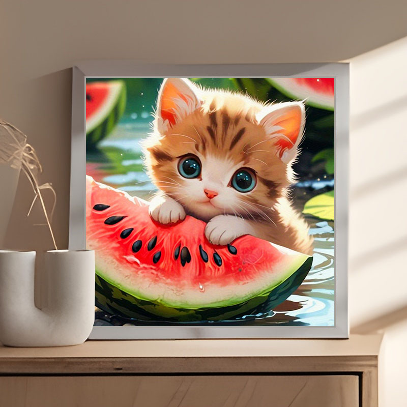 Cat 5D diamond painting set-fo - Embroidery For Beginners ulasan dan harga
