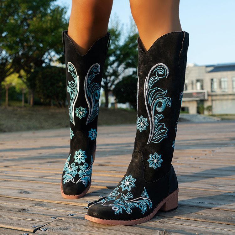 Retro Women Boot Fashion Women - Embroidery Youtube ulasan dan harga