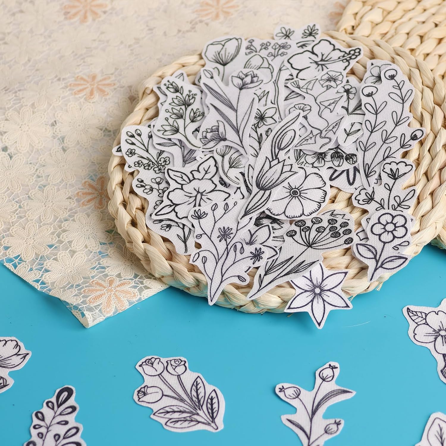 50Pcs Water Soluble Embroidery - Embroidery Motif ulasan dan harga