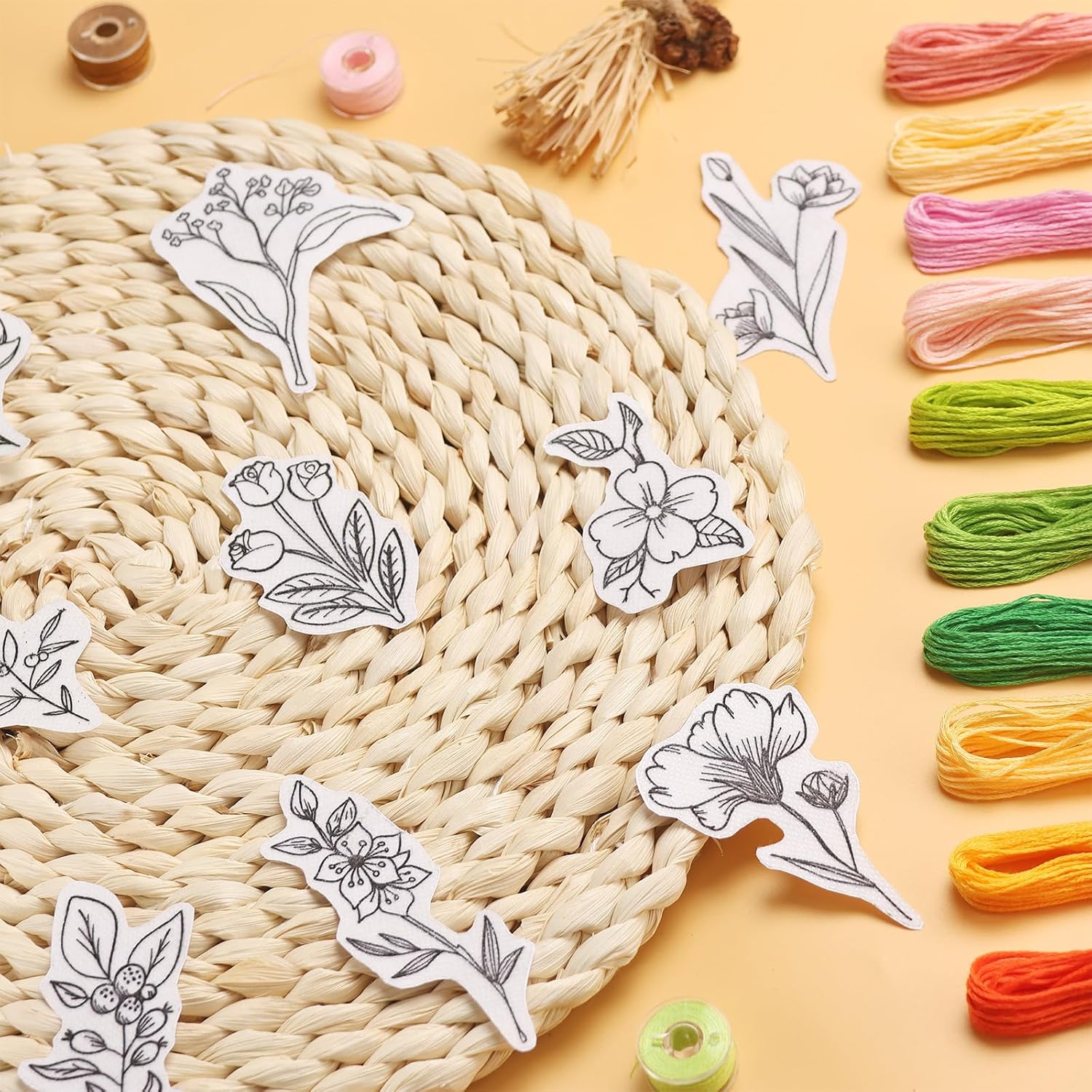50Pcs Water Soluble Embroidery - Embroidery Motif ulasan dan harga