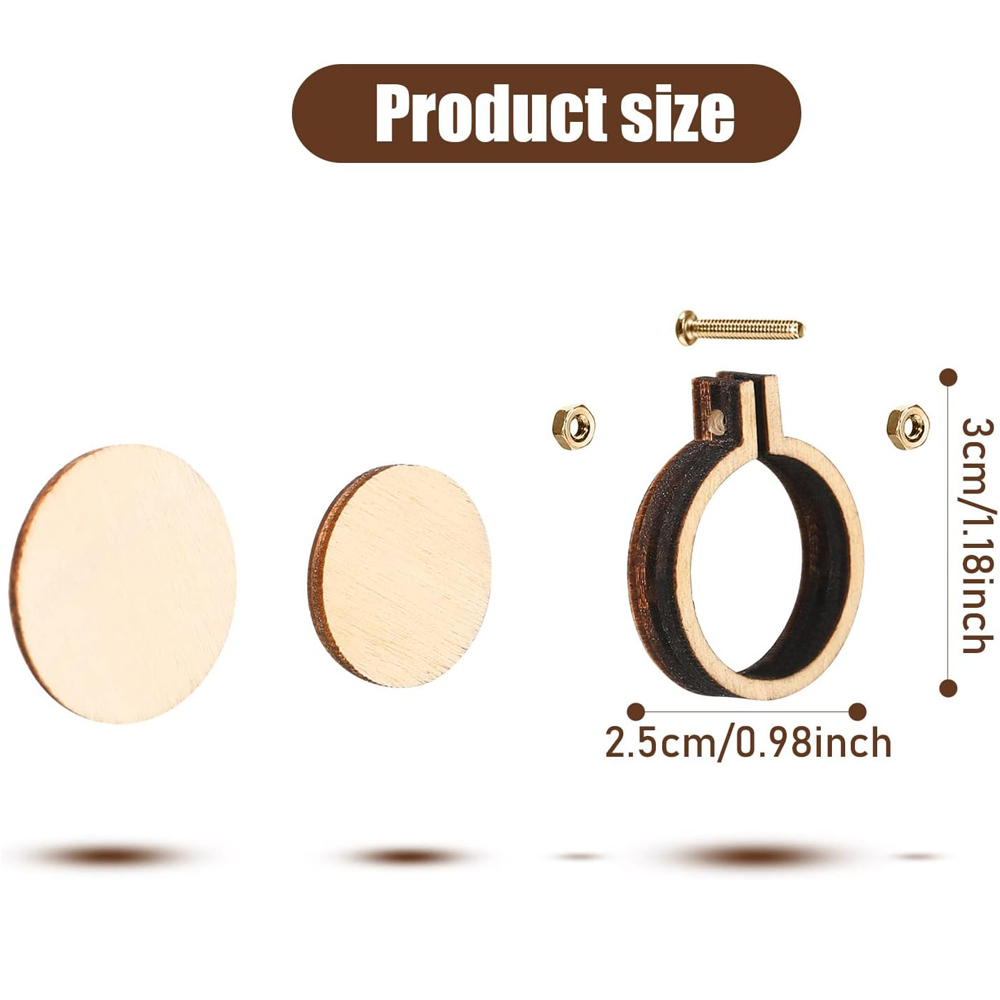 10Pcs/Set Wooden Mini Embroide - Stitch Marker Ring ulasan dan harga