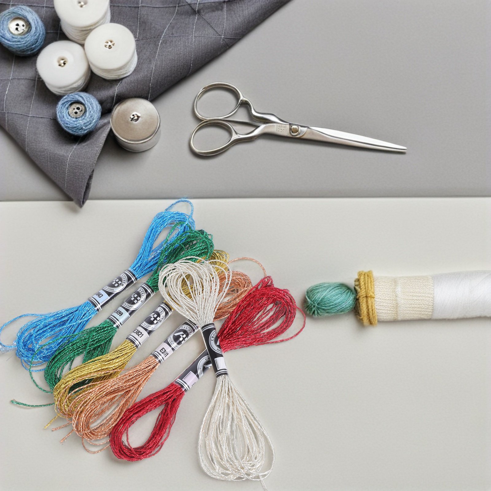 6Pcs Luxurious Metallic Embroi - Embroidery Floss ulasan dan harga