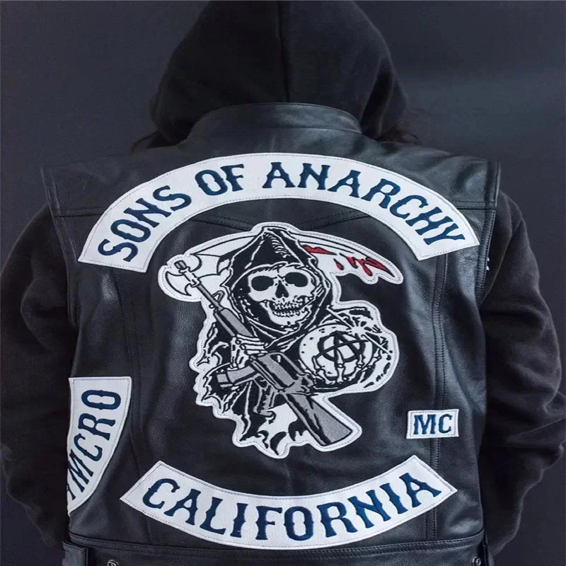 ABC123Leather Men Motorcycle C - Embroidery Youtube ulasan dan harga