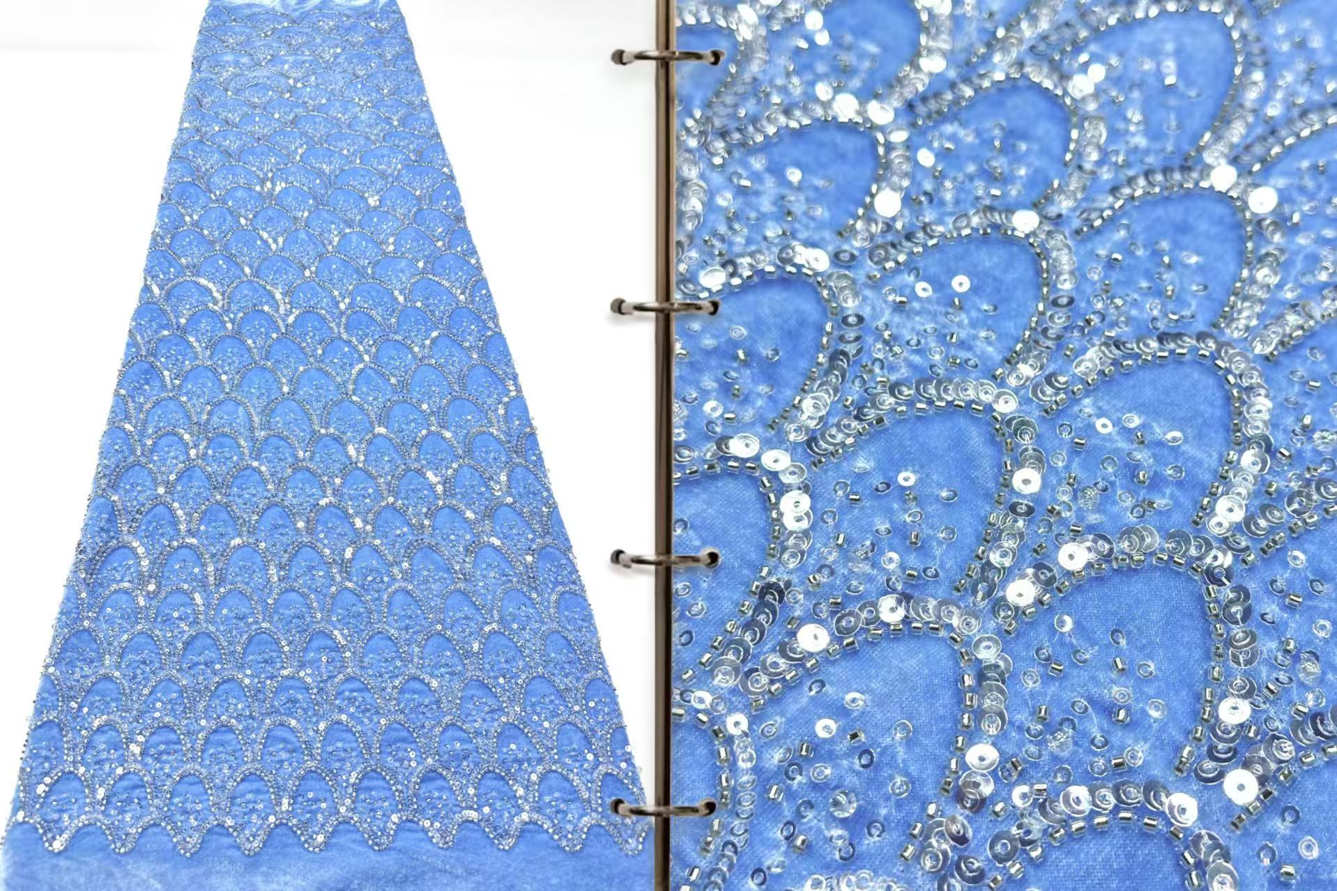 Luxury Sequins Elegant Party D - Embroidery Net Fabric ulasan dan harga