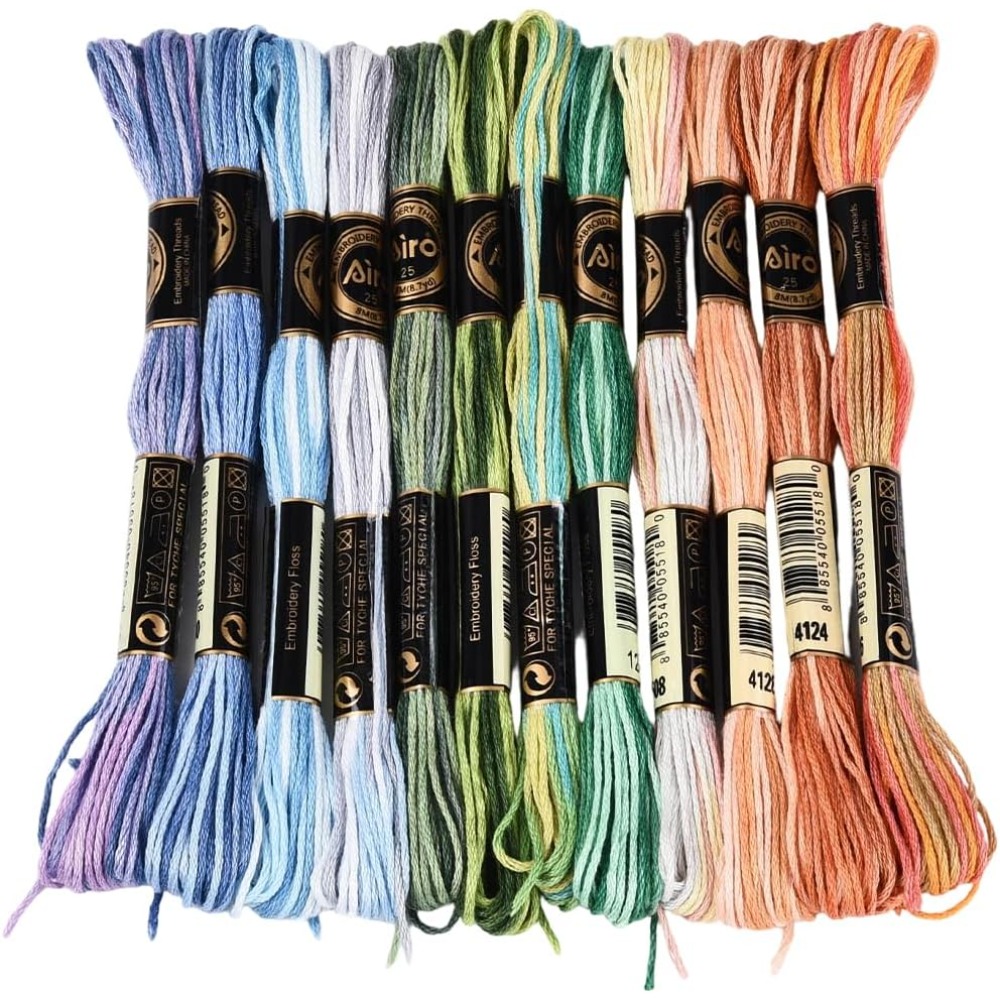 12 Skeins 105 Yards Cross Stit - Embroidery Floss ulasan dan harga