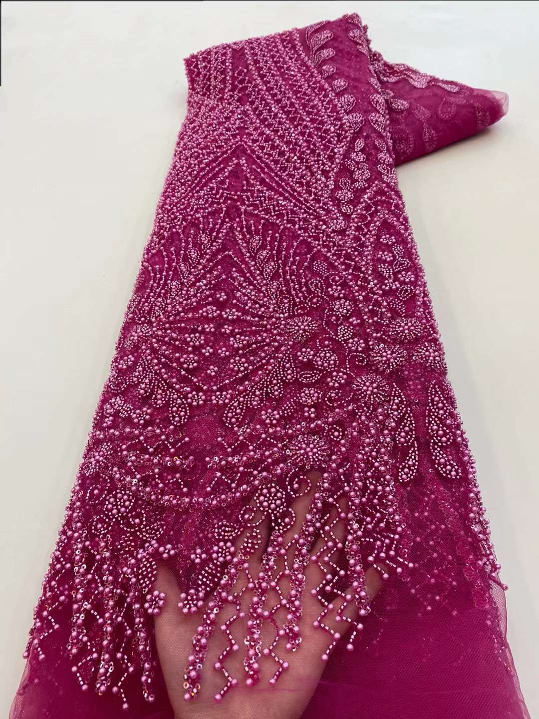 Brown Sequin Beaded Embroidery - Embroidery Net Fabric ulasan dan harga