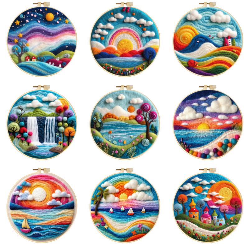SDOYUNO DIY Wool Felt Painting - Embroidery For Beginners ulasan dan harga