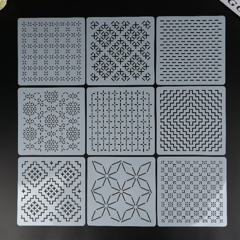 9/32Pcs Sashiko Embroidery Tem - Embroidery Motif ulasan dan harga