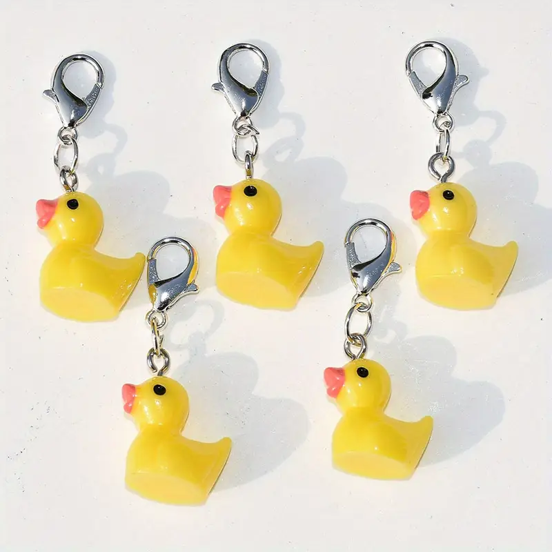 5pcs Lobster Clasp Resin Duck  - Stitch Marker Ring ulasan dan harga