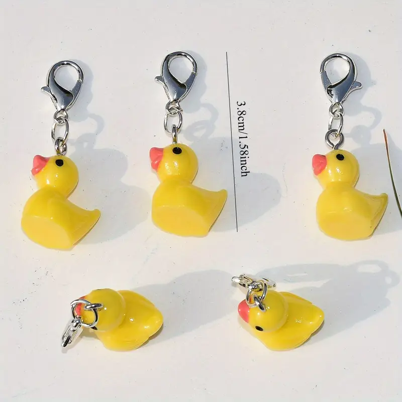 5pcs Lobster Clasp Resin Duck  - Stitch Marker Ring ulasan dan harga