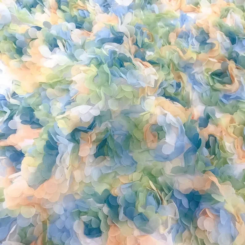 3d chiffon rose flower lace fa - Embroidery Roses ulasan dan harga