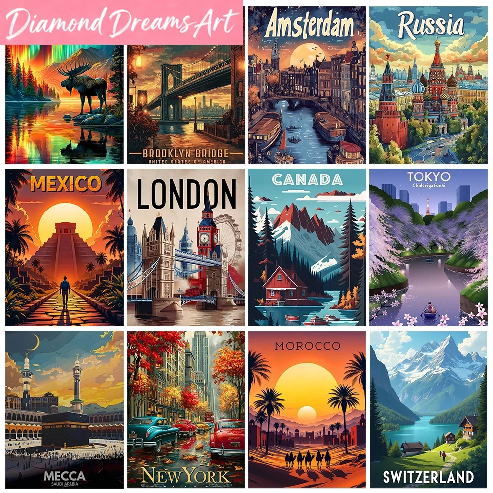 Frameless,World Famous Scenery - Embroidery York ulasan dan harga
