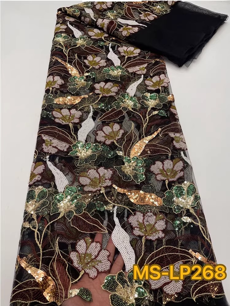 1yard Luxury Double color bead - Embroidery Net Fabric ulasan dan harga