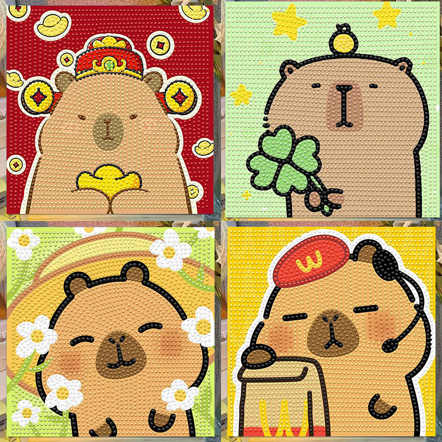 Cartoon Capibala Crystal Diamo - Embroidery Gift Ideas ulasan dan harga