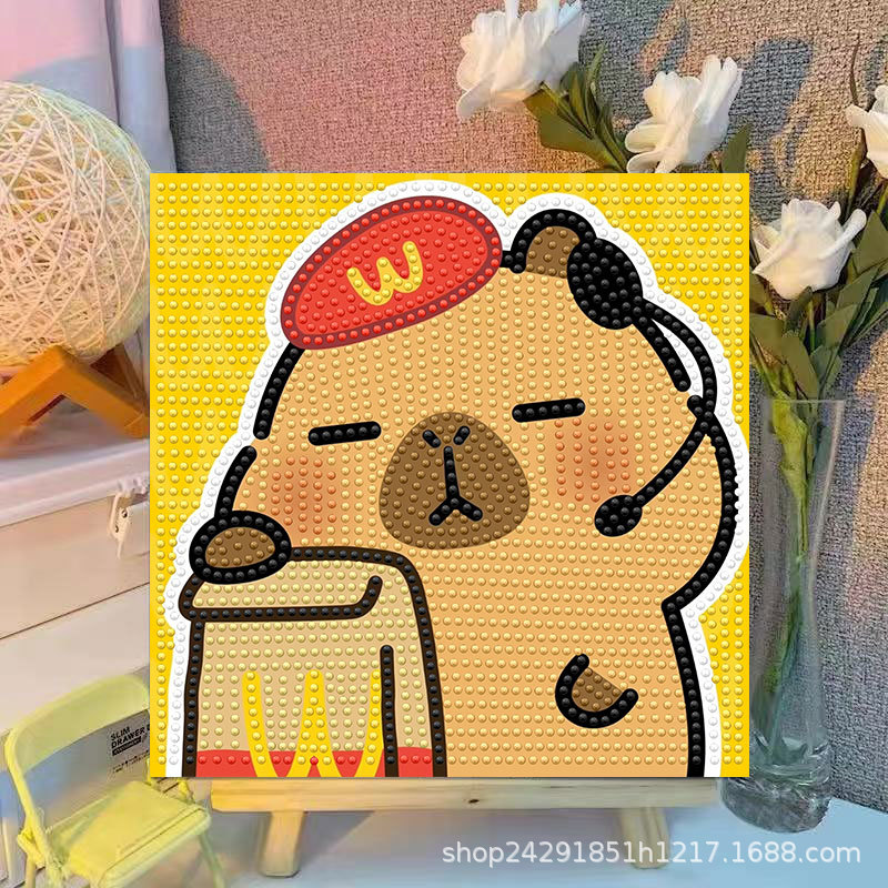 Cartoon Capibala Crystal Diamo - Embroidery Gift Ideas ulasan dan harga