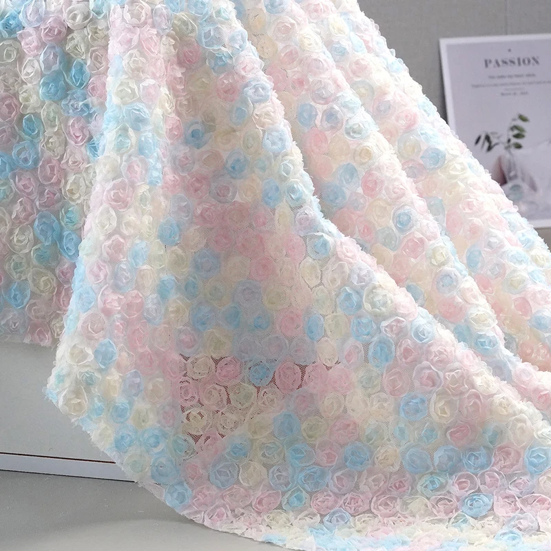Colorful 3D Floral Embroidery  - Embroidery Roses ulasan dan harga