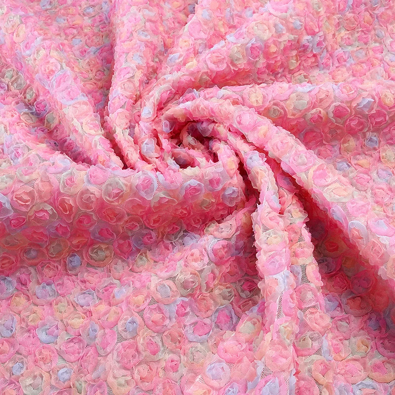 Colorful 3D Floral Embroidery  - Embroidery Roses ulasan dan harga
