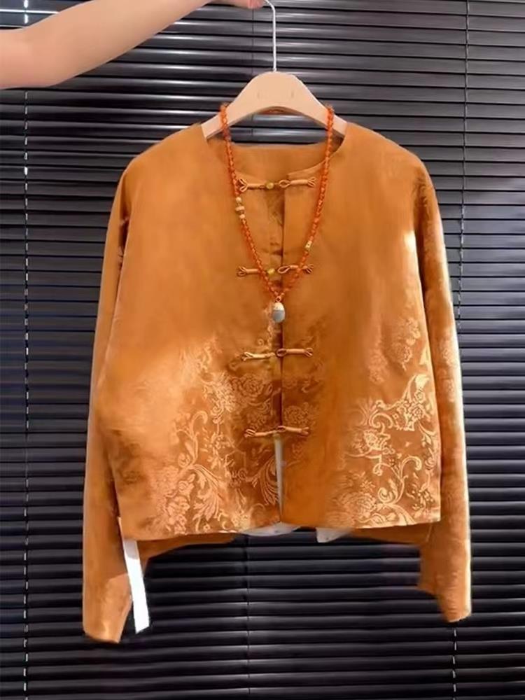 New High-End Satin Orange Flor - Embroidery Youtube ulasan dan harga