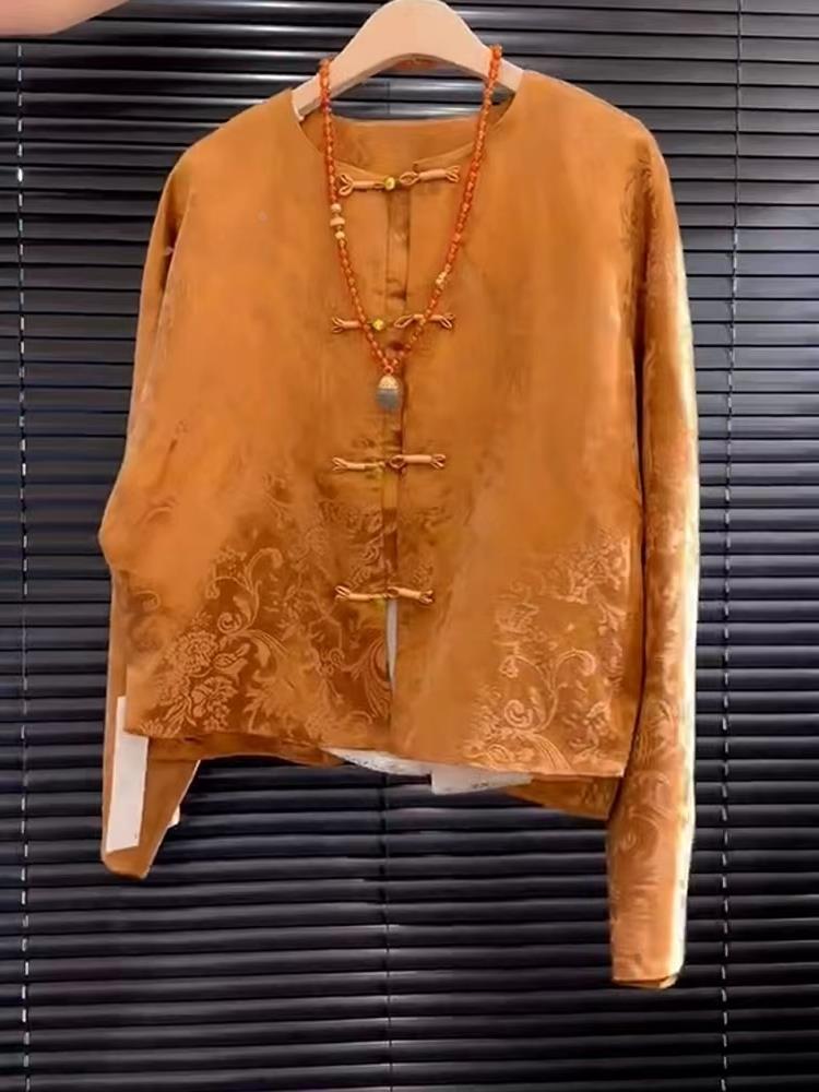 New High-End Satin Orange Flor - Embroidery Youtube ulasan dan harga