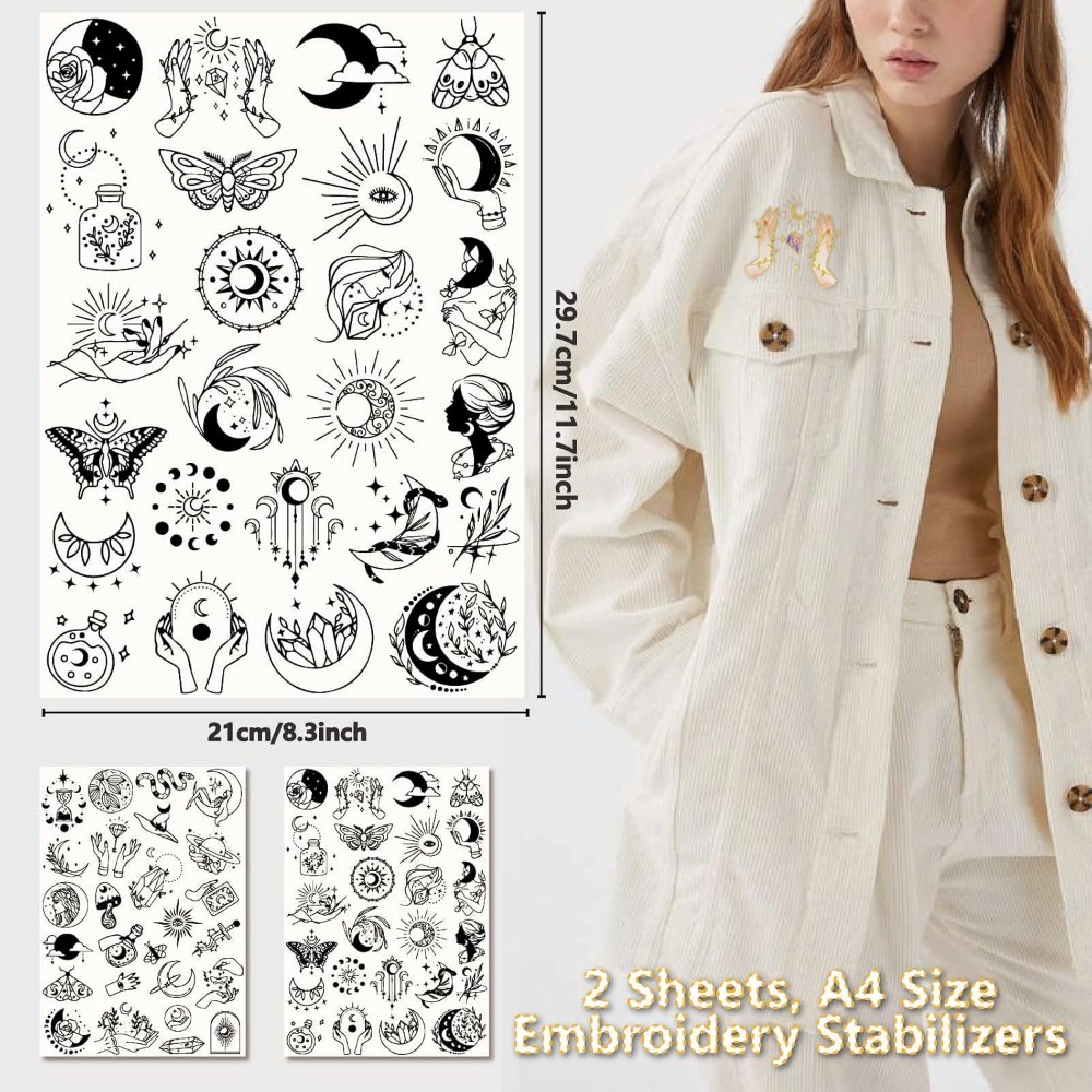 51Pcs Boho Moon Sun Water Solu - Embroidery Motif ulasan dan harga