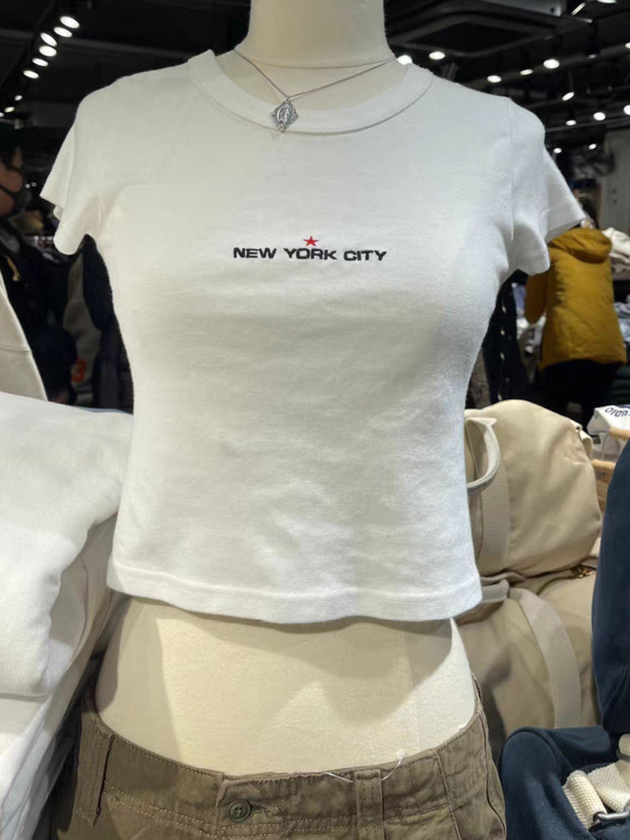 New York Letter Embroidery Whi - Embroidery York ulasan dan harga