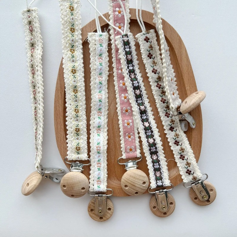 Lace Pacifier Clip Chain for N - Embroidery Gift Ideas ulasan dan harga