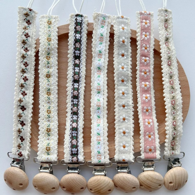 Lace Pacifier Clip Chain for N - Embroidery Gift Ideas ulasan dan harga