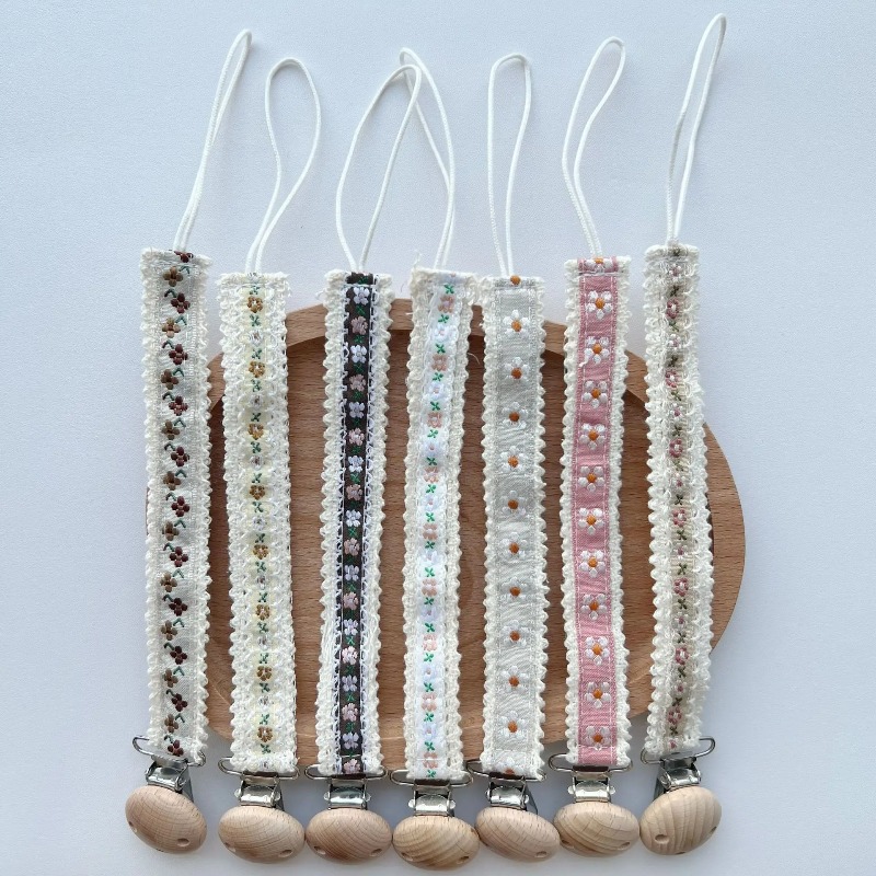 Lace Pacifier Clip Chain for N - Embroidery Gift Ideas ulasan dan harga